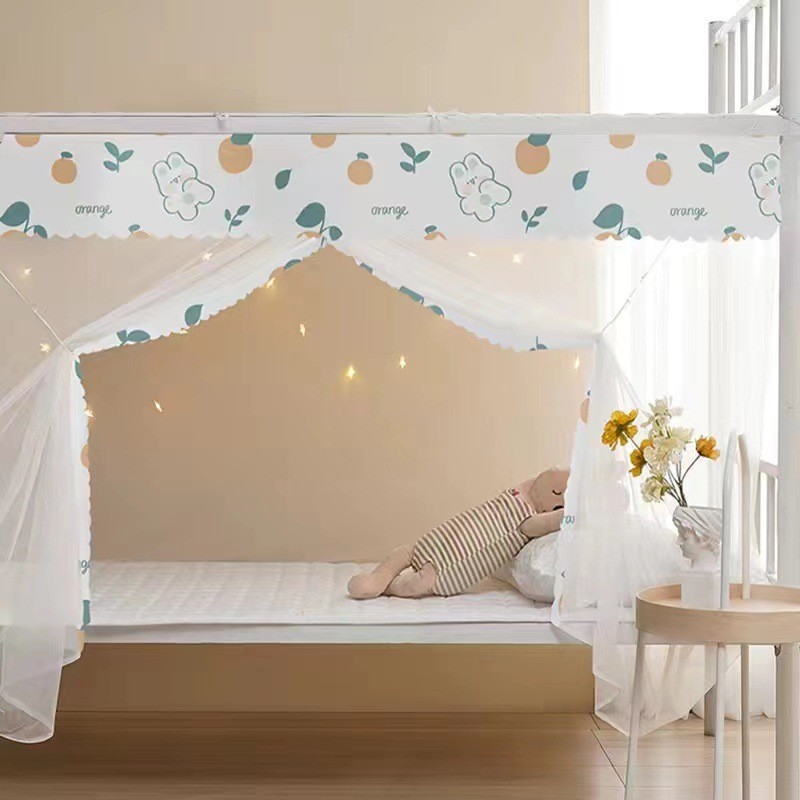 Dormitório Anti-poeira Top Mosquiteiro Dormitório Estudantil..Mi Cama de Solteiro Beliche Inferior Cama Mãe Infantil Red