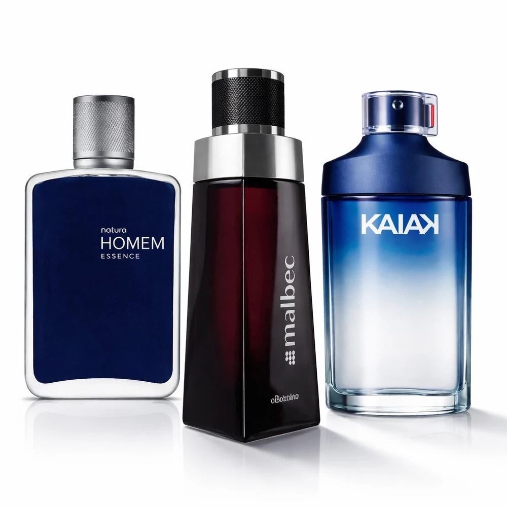 KIT 3 PERFUME MASCULINO HOMEM MALBEC KAIAK 60ML