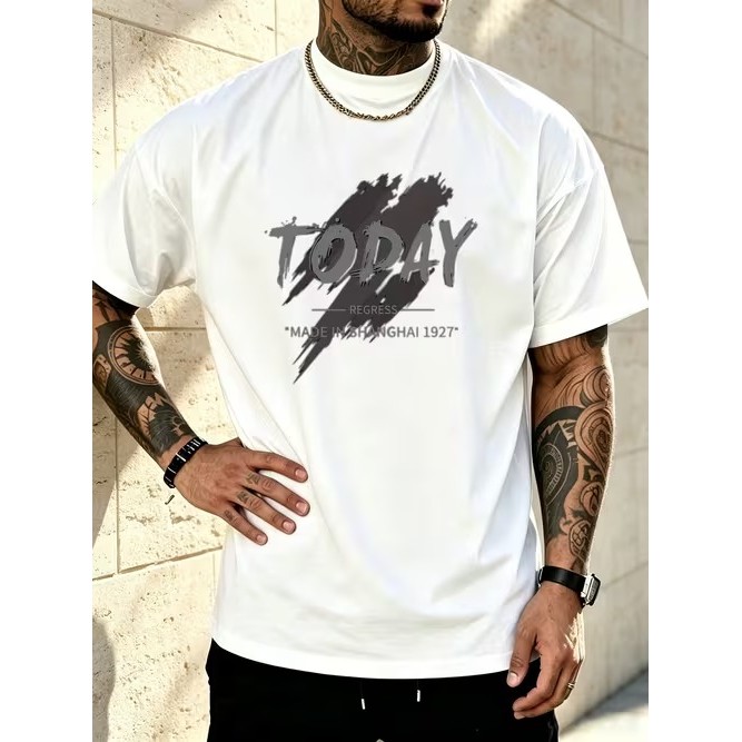 Camiseta Masculina Manga Curta Estampada 1927 Confortável Moderna Estilosa Elegante Moda Casual Tendência Verão