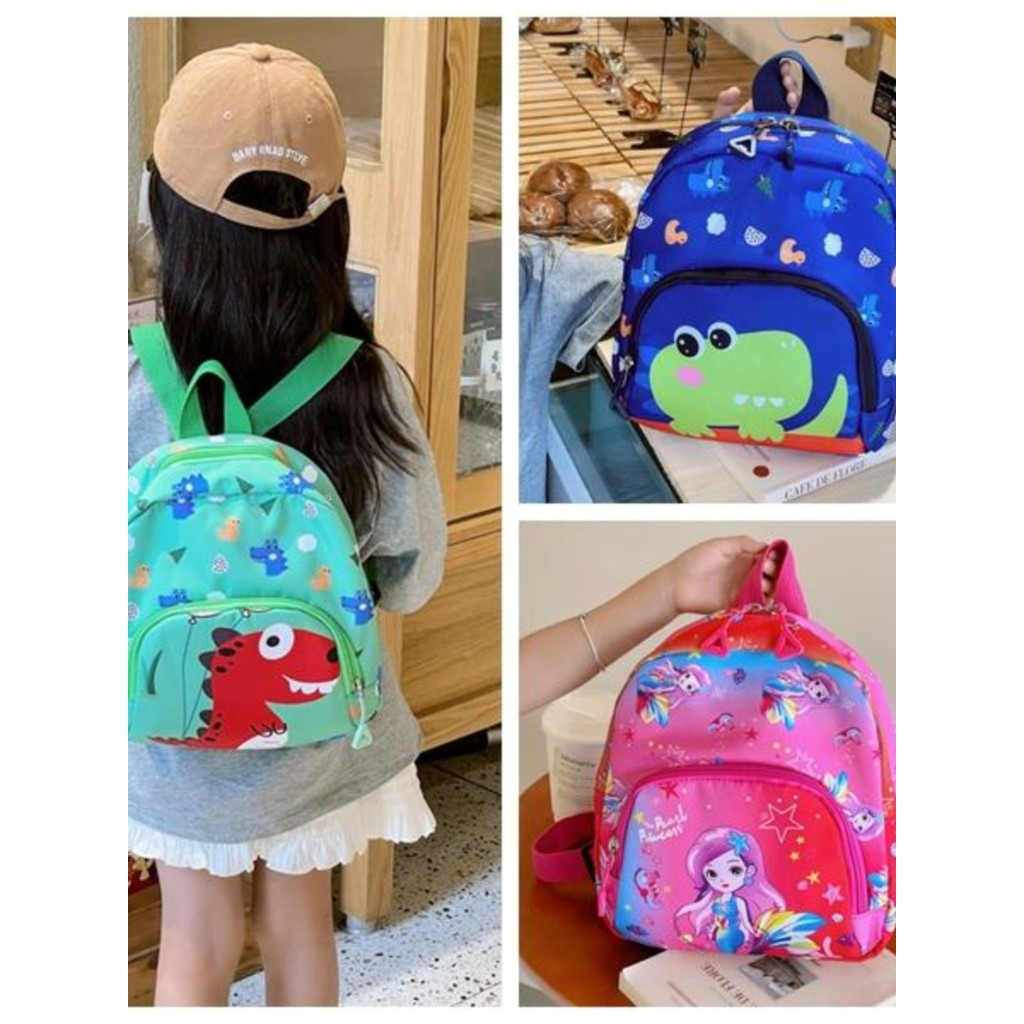 Crianças crianças mochila feminina bonito dos desenhos animados pequeno dinossauro jardim de infância mochila princesa m