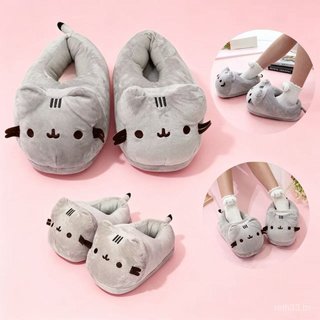 Chinelos de gato unissex para adultos, quentes e confortáveis para o inverno, tamanhos 36-42.