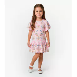 Vestido Infantil em Cotton Leve Trick Nick Rosa
