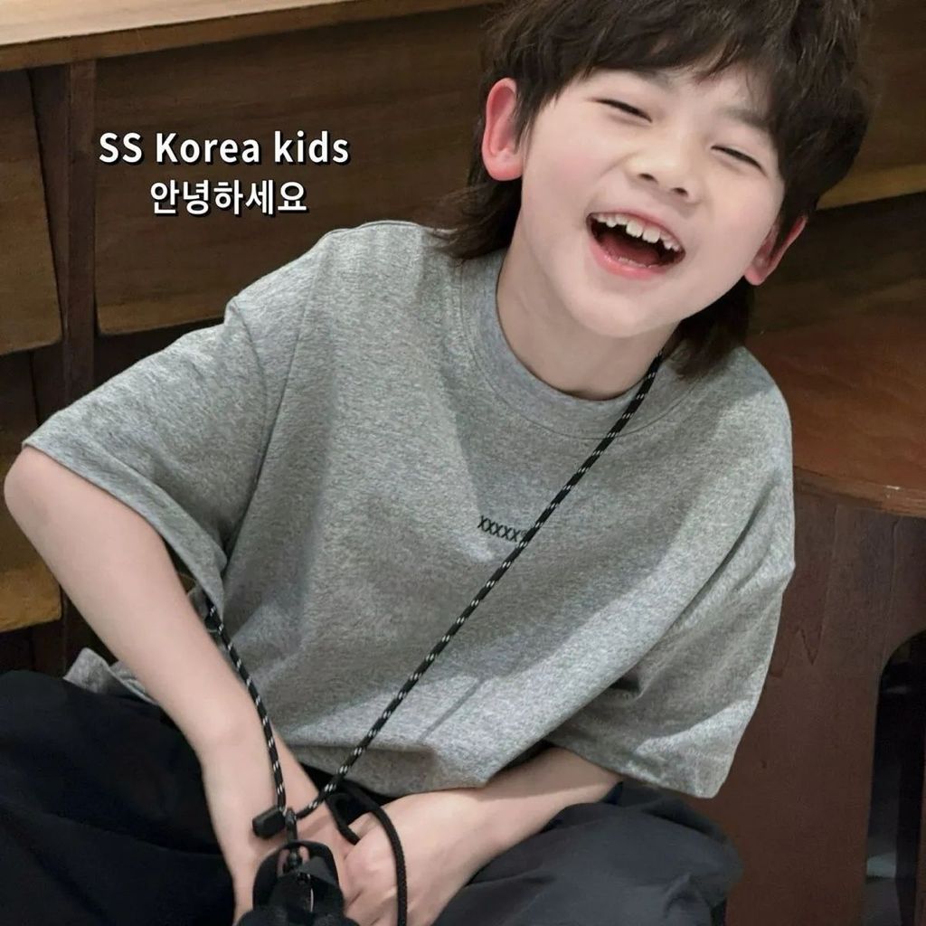Coreano bebê topo moda algodão crianças de manga curta verão camiseta menino