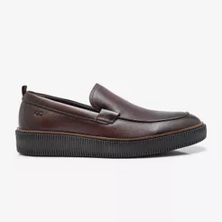Sapato Social Slip On Marino Couro Mogno