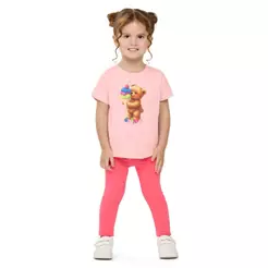 Conjunto Infantil Menina Gelato Ursinho Elian Rosa