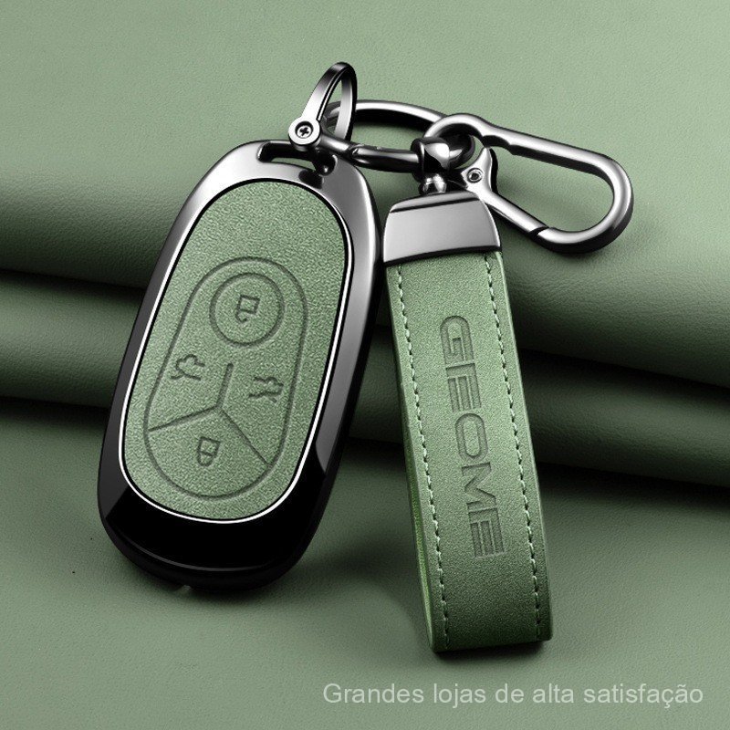 Capa protetora para chave de carro em liga de zinco, para Geely EX2/EX2 Pro/Geome, acessório para chaveiro de comando re