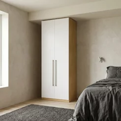 Guarda Roupa Modulado 2 Portas 100% MDF Infinity Savana/Branco Bege Savana/Branco