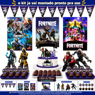 Kit Só Um Bolinho Tema FortNite - A Festa Perfeita! - Kit Pronto Festa em Casa Fortinaite
