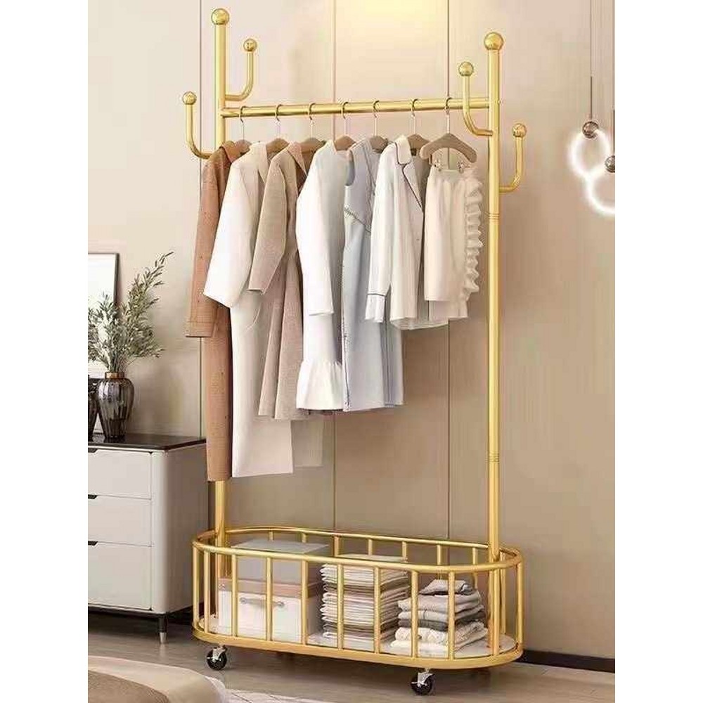 Cactus rack de secagem piso negrito grosso engrossado com cesta com rodas luz removível luxo sala estar cabide