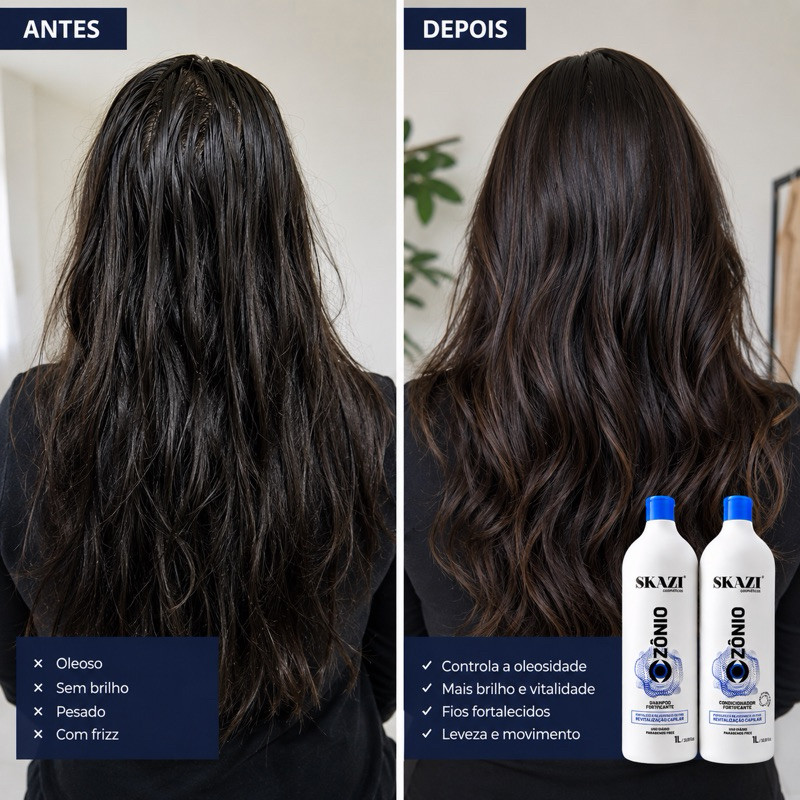 Kit Skazi Vegano Ozônio Com Jojoba Shampoo E Condicionador 1 Litro · foto 2