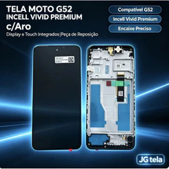 Frontal Tela LCD Display Moto G52 C\Aro ViViD Premium100% testada cores viva / Cor Original