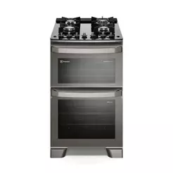Fogão 4 bocas Electrolux Cinza Experience Mesa Vidro, 2 fornos e PerfectCook360 (FE4DG)