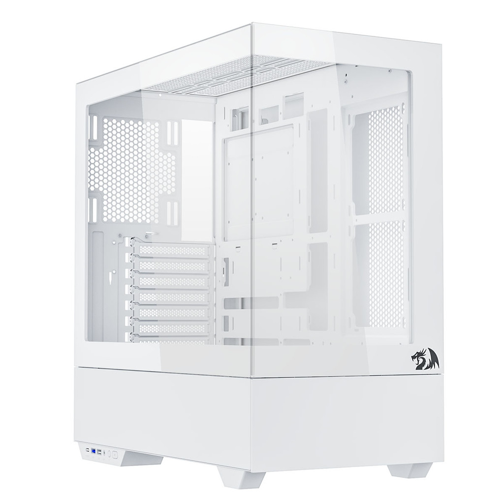 GABINETE GAMER MID TOWER SEM FONTE CA-607W REFLECT FLOW PRO PRETO REDRAGON