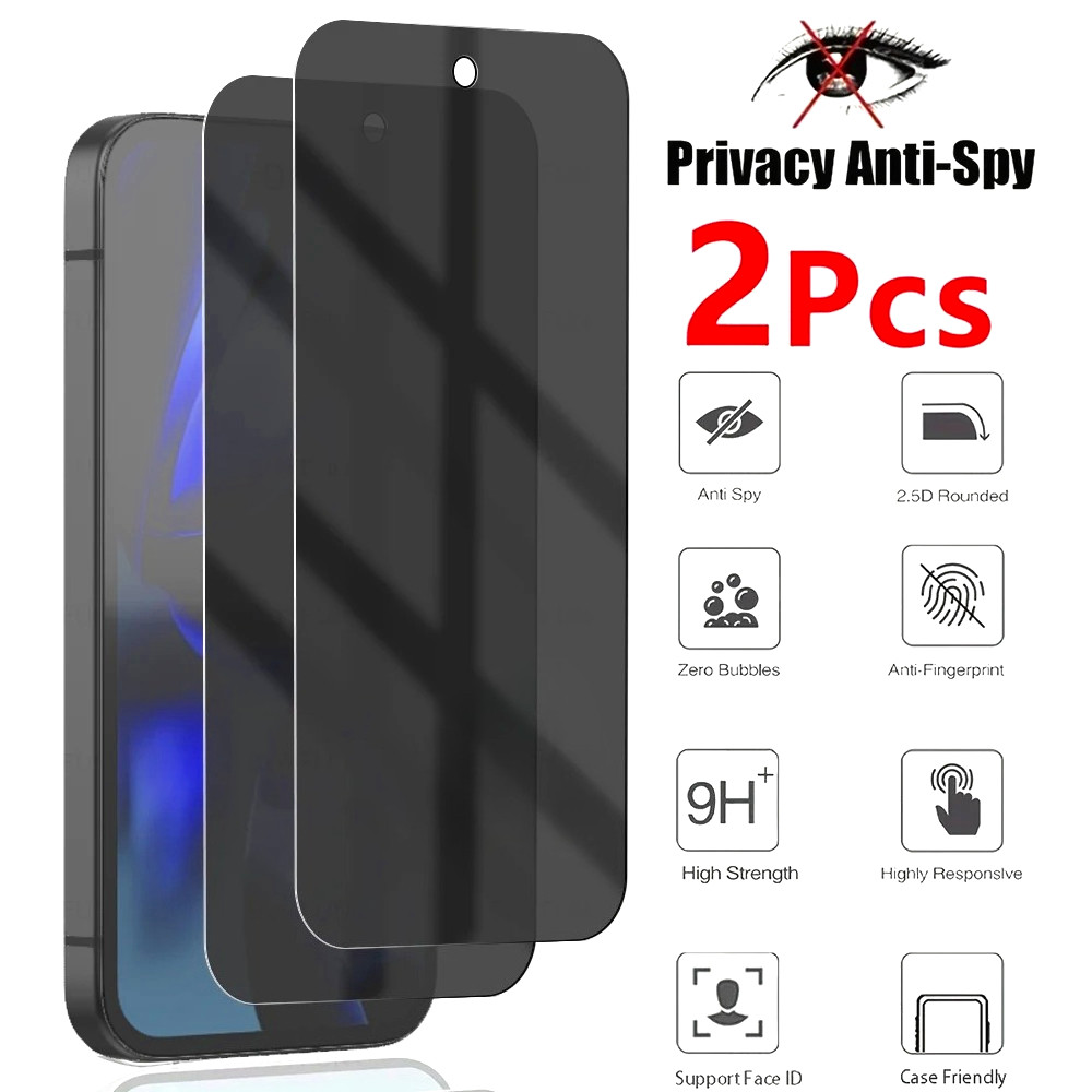Protetor De Tela De Vidro Temperado De Privacidade De 2 Unidades Para Google Pixel 9/9a/9 Pro XL/8/8a/7/7a/6/6a-Anti-Ris