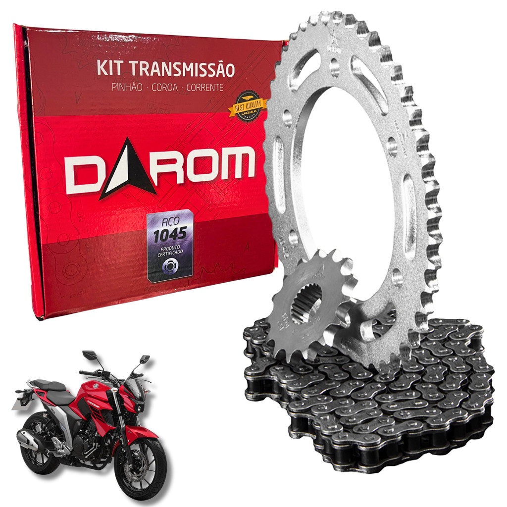 KIT RELAÇÃO FAZER 250 2018/2024 TRANSMISSAO YAMAHA PREMIUM em Oferta na Shopee