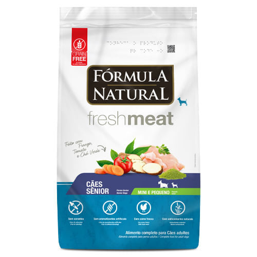 Ração Fórmula Natural Fresh Meat Cão Sênior Porte Mini e Pequeno - 1kg
