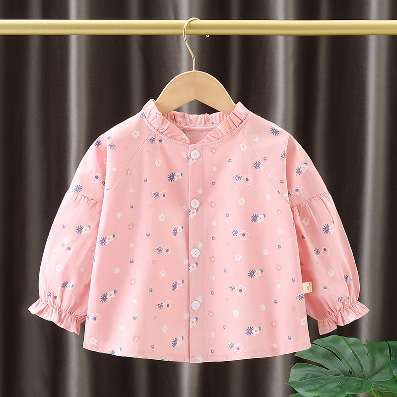 Meninas camisa do bebê Floral estilo na moda 2025 outono estilo moda camisa infantil versão coreana outono estilo ociden
