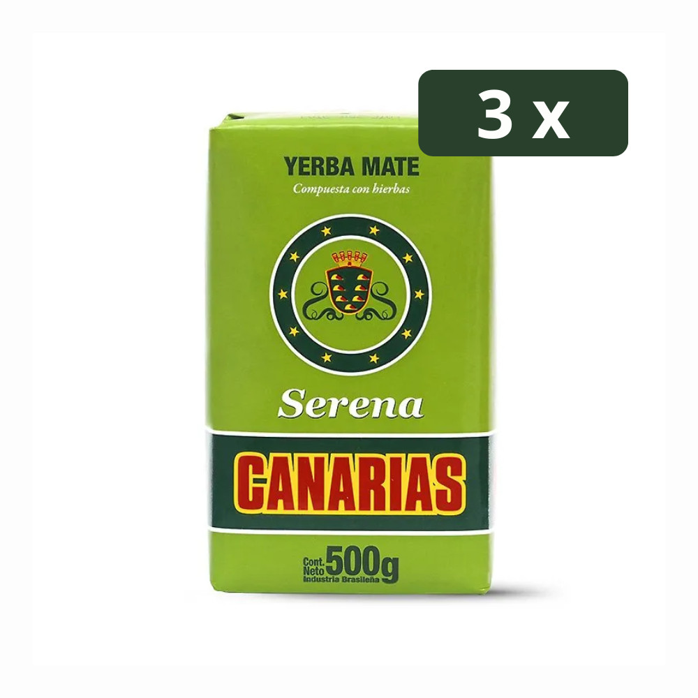 Kit 3 Erva Mate Canarias Serena Tipo Uruguaia 500g