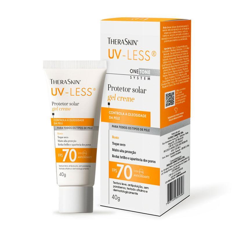 Protetor Solar Facial TheraSkin UV-Less One Tone System Gel Creme FPS70 Sem Cor 40g em Oferta na Shopee