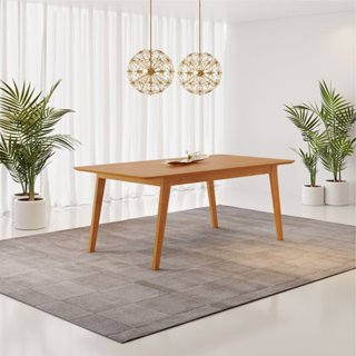 Mesa de Jantar Madeira Maciça Retangular 6 Lugares Elegance Cinamomo em Oferta na Shopee