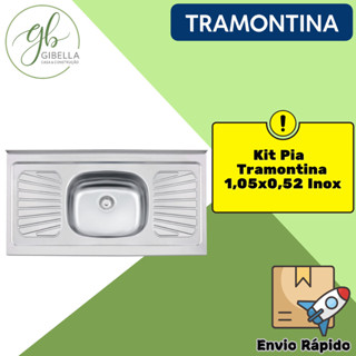 Pia de Apoio New Raggi 40 Tramontina em 1,05×0,52m Aço Inox em Oferta na Shopee