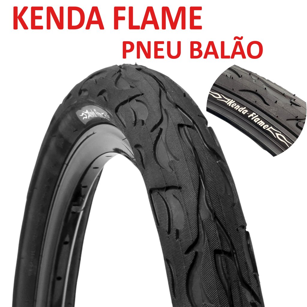 Pneu Bicicleta Aro 26 Kenda Flame 26x2.125 – Largura Balão, Estilo e Conforto p/ Bike