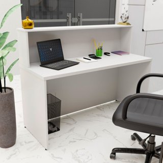 Balcão Atendimento Recepção Consultório 140x60cm Branco em Oferta na Shopee