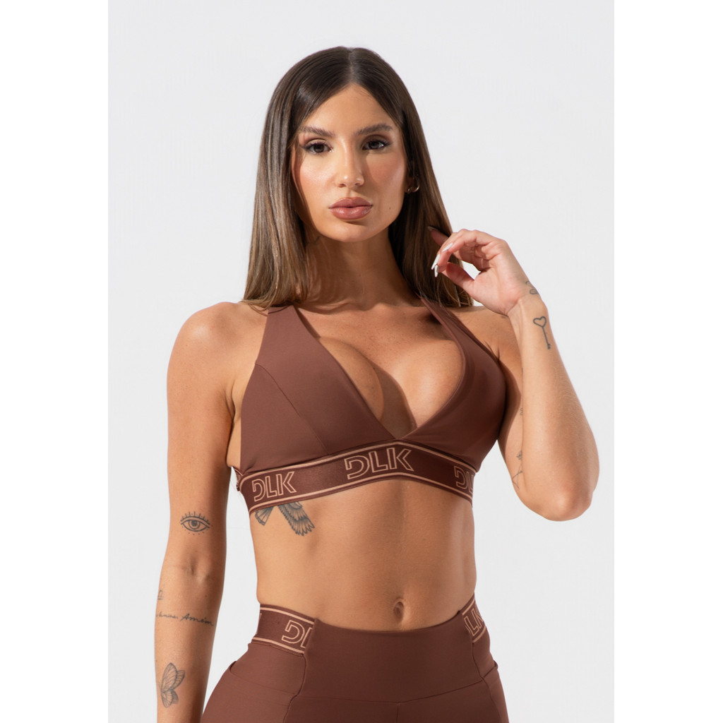 TOP FITNESS FEMININO COM BOJO E ALÇAS CRUZADAS DE ELÁSTICO ACTIVITY DLK em Oferta na Shopee