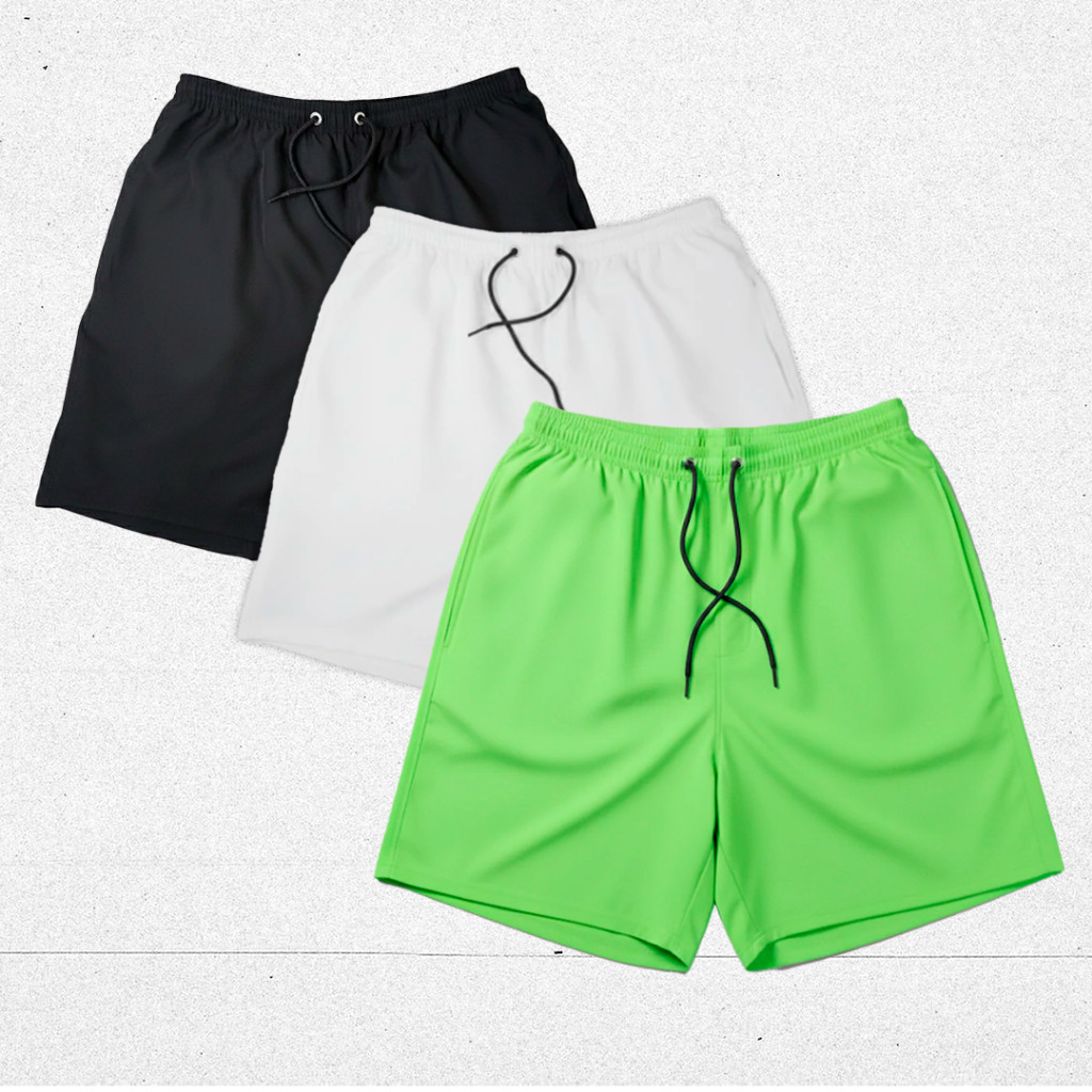 Conjunto 3 Bermuda Masculina Leve Academia Corrida Fitness Uso Diário