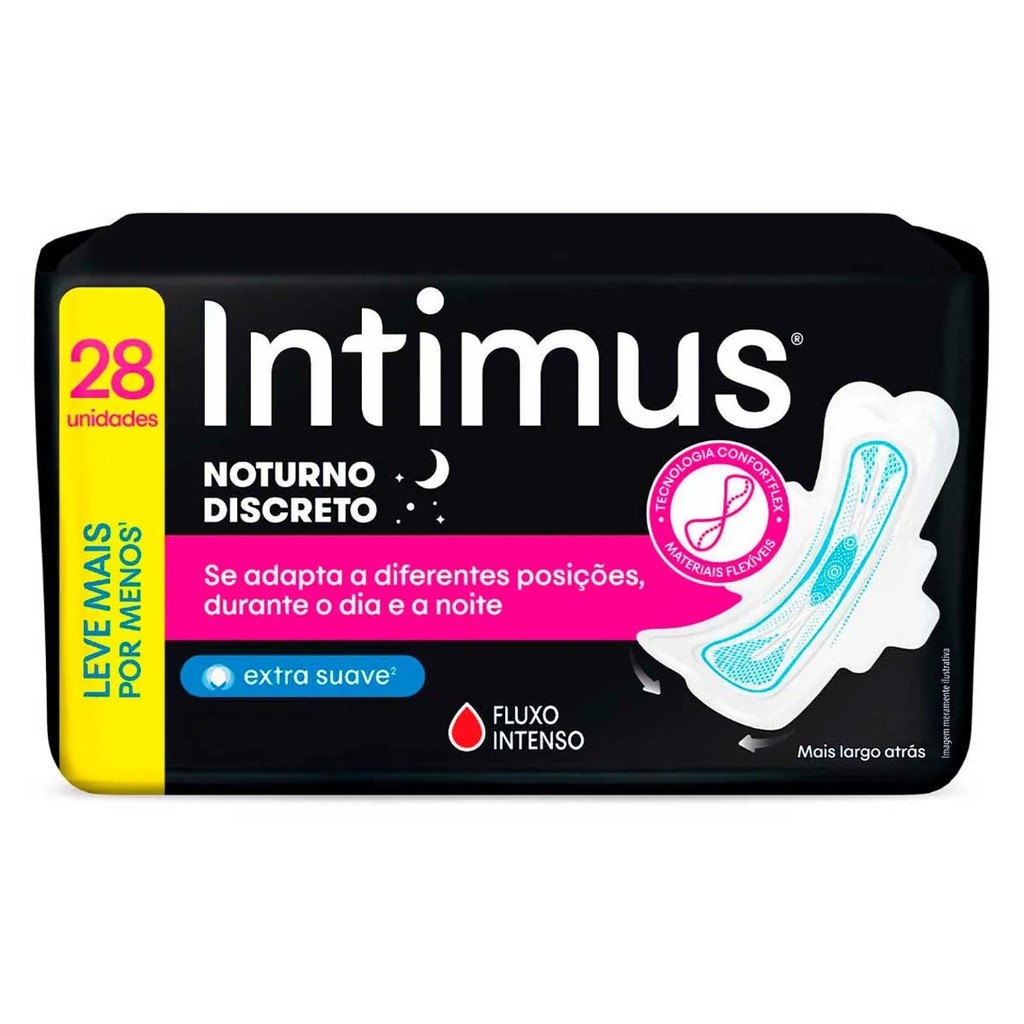Absorvente Intimus Noturno Suave com Abas 28 unidades