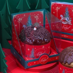 10 CAIXA PARA PANETONE 500G COM TAMPA DE ACETATO TRADIÇÃO 5100 ( JANGO NATAL 2025 )