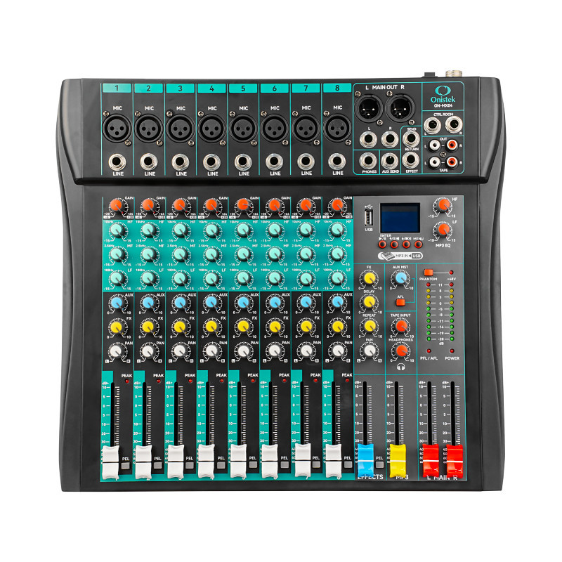 Mesa de Som 8 Canais Compacta Efeitos Phantom Power Onistek ON-MX04 em Oferta na Shopee