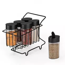Porta Temperos e Condimentos 6 Potes Mini Carrinho - Arthi