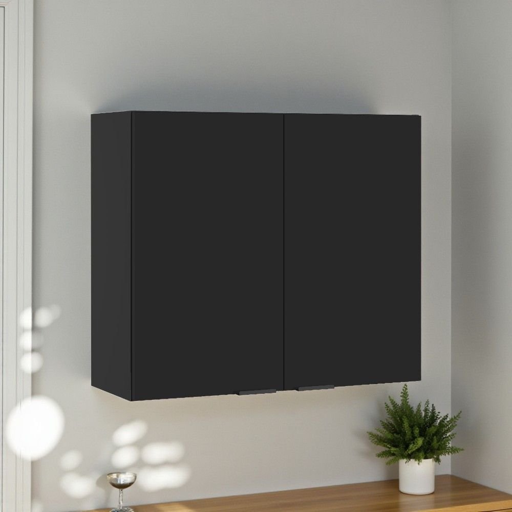 Armário de Cozinha em Aço 2 Portas 80cm com Dobradiças Slow Motion Exclusive Itatiaia  Grafite/Preto Matt em Oferta na Shopee