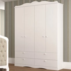 Guarda-Roupa de Bebê Encanto 4 Portas 4 Gavetas 100% Mdf
