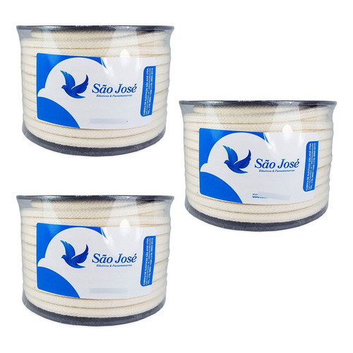 Cordão Cru Kit 3 Rolo Corda Algodão Fio 6mm - 20m São José em Oferta na Shopee