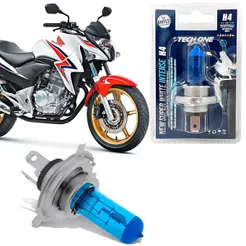 Lâmpada Moto H4 Super Branca 8500k 35W 12V Honda CB300