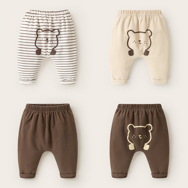 Calças de bebê primavera outono roupas dos desenhos animados calças compridas grandes pp roupas de outono crianças menin
