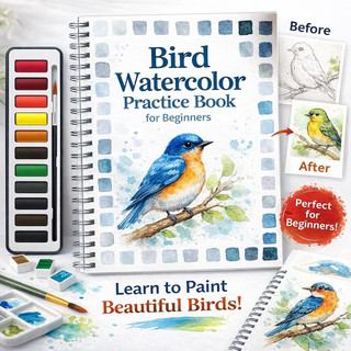 【Aprenda Passo a Passo】[Easy Bird Painting] Livro de Exercícios/Aquarela/Iniciantes/Desenho de Pássaros
