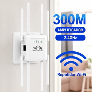 Repetidor WiFi 8 Antenas 1200Mbps Para Casa Escritório 2.4G