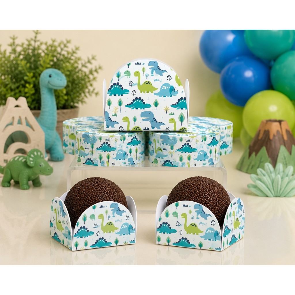 Forminha de Dinossauros Doceria Personalizada Lembrancinha de Festa Aniversário