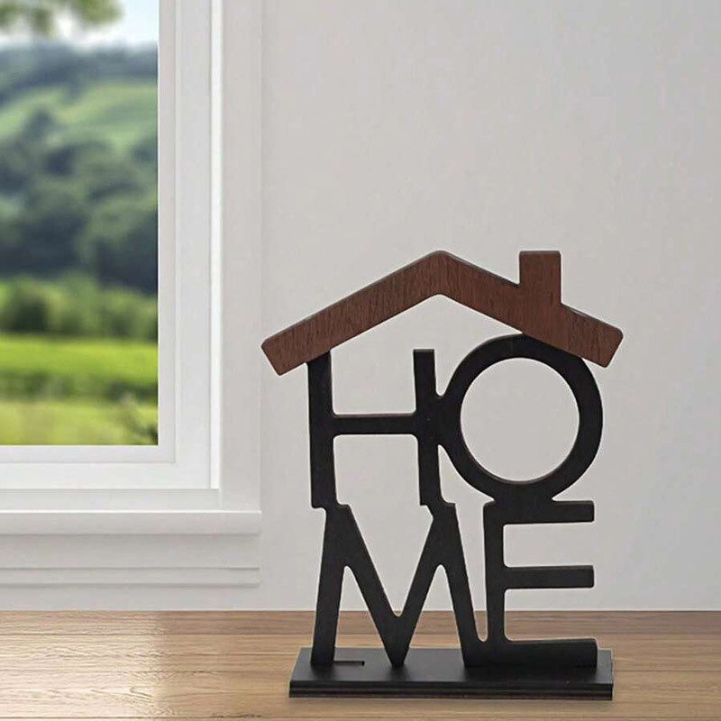 Decorações da série Teamhome Decorações de madeira Artesanato em madeira Decoração de mesa de TV