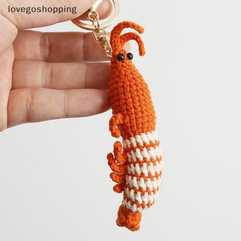 [lovego] Engraçado Camarão Boneca Crochê Chaveiro Bonito Moda Pingente Chaveiros Novidade Criativa Bapa Decoração Acessó