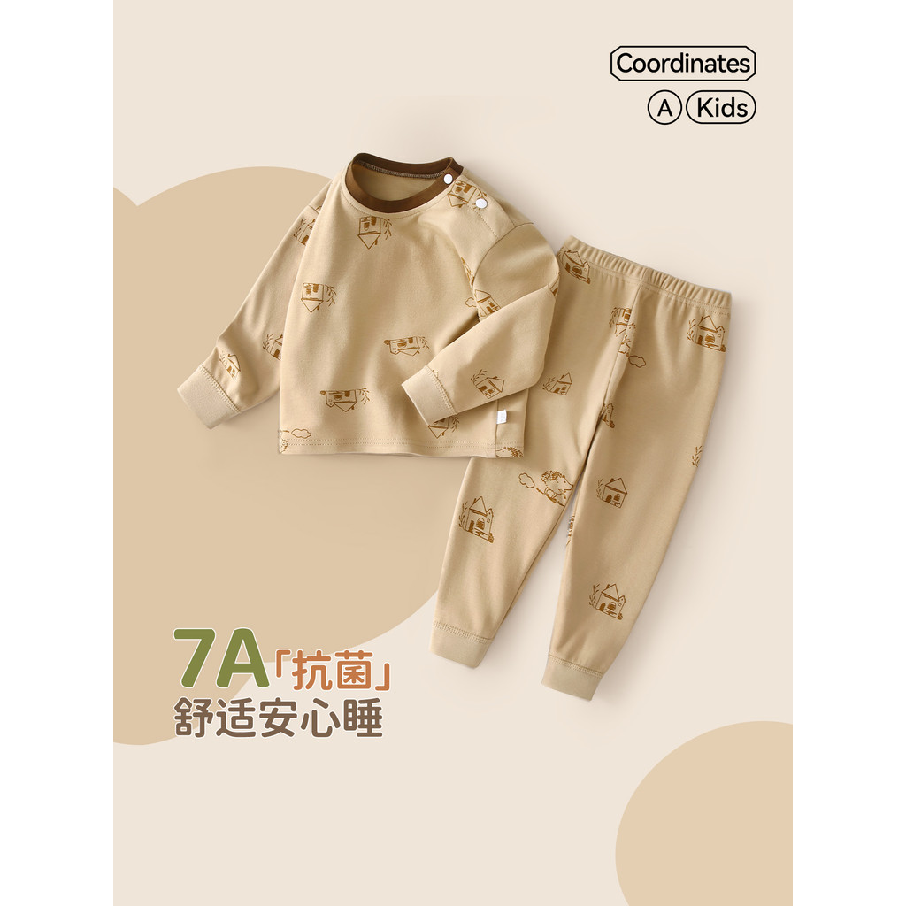 Bebê outono roupas conjunto primavera outono estilo bebê manga comprida divisão roupa interior crianças Bottoming menino