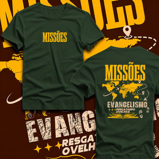 Camiseta Unissex T-shirt Cristã ''MISSÕES'' Alta Qualidade Premium Envio Imediato