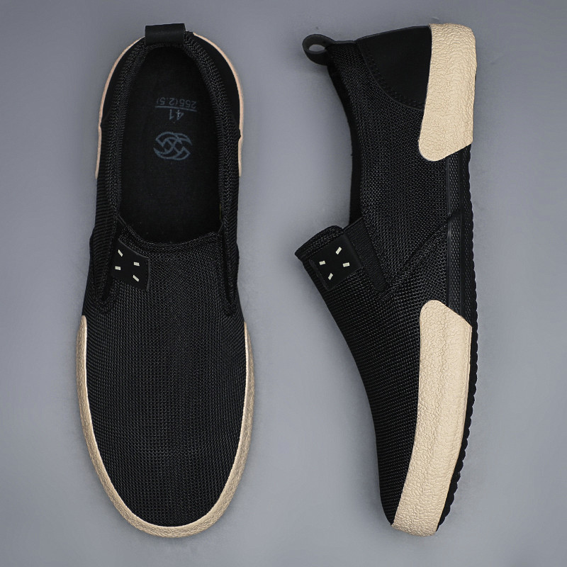 2026 novo estilo sapatos masculinos verão respirável sapatos de malha fina sapatos casuais masculinos pessoas preguiçosa