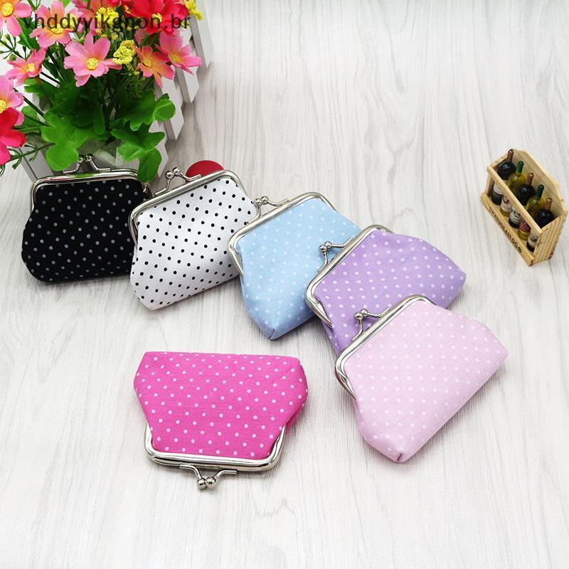 vhddyvikgnon Mini Carteira De Moedas Feminina Leve Polka Dot Kiss Lo Poet Bolsa Portátil Pequena Para Meninas Favores De