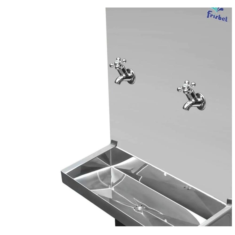 Bebedouro Industrial Frisbel Coluna 2 Torneiras Natural e Gelada 25 Litros RA025 Inox — imagem 2 de 2