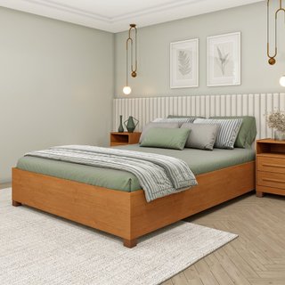 Cama Casal em MDP 193cm x 144cm Mônaco Cinamomo
