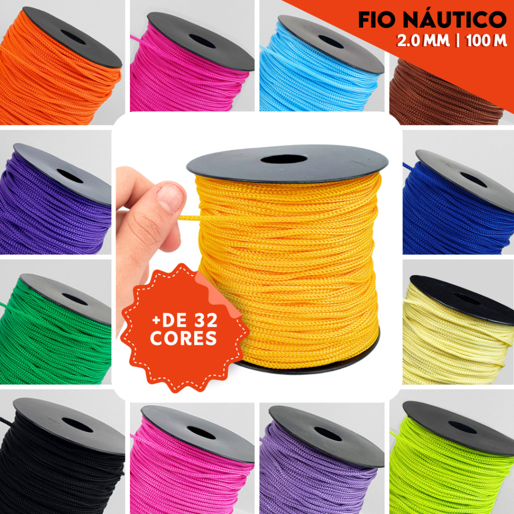 Fio Náutico 2 Mm - 100 Metros - Varias Cores - Nybc